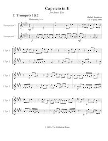 Partition trompettes 1/2 (C), Capricio pour 3 trompettes, E major