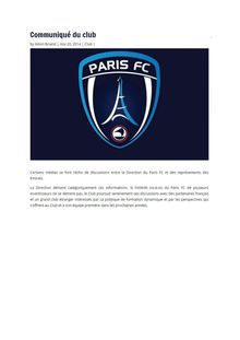 Communiqué du Paris FC