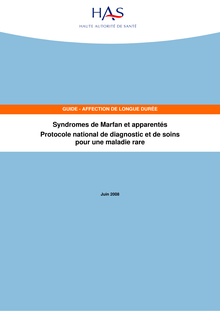 Maladie génétiques - Syndrome de Marfan et apparentés. PNDS ( 2008 ) -  document