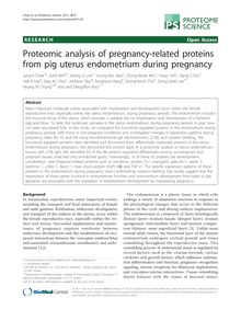 Proteomic analysis of pregnancy-related proteins from pig uterus endometrium during pregnancy