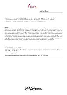 L ossuaire semi-mégalithique de Chacé (Maine-et-Loire) - article ; n°1 ; vol.70, pg 385-400