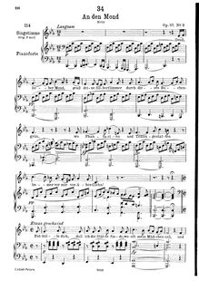 Partition complète, transposition pour low voix (C minor), An den Mond, D.193 (Op.57 No.3)