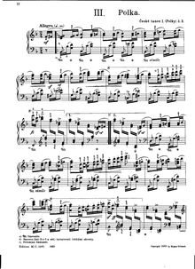 Partition No.3 - Polka en F major, tchèque Dances I, České tance I