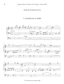 Partition , Cromhorne en Taille, Oeuvres complètes d orgue, Boyvin, Jacques