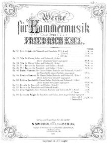 Partition de piano, Piano quatuor No.2, E major, Kiel, Friedrich