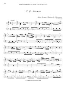 Partition , La Suzanne, Premier Livre de Pièces de Clavecin, Op. 1