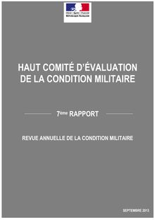 Haut comité d évaluation de la condition militaire : 7ème rapport - Revue annuelle de la condition militaire