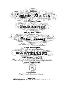 Partition No.1, Fantasy on Donizetti s opéra Parisina, G Major, Czerny, Carl
