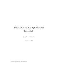 PRADO v3.1.3 Quickstart Tutorial