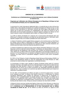 ANNONCE DE LA CONFERENCE - Conférence sur le Multilatéralisme et le  Droit International, avec le 