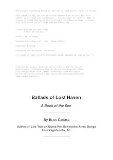 Ballads of Lost Haven - A Book of the Sea