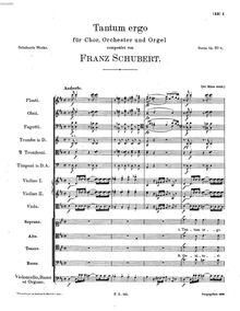 Partition complète, Tantum ergo, D.750, D major, Schubert, Franz