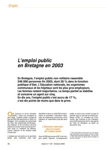 L'emploi public en Bretagne en 2003 (Octant n° 103)