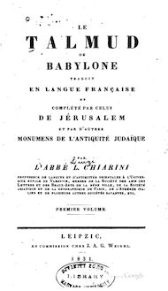 Chiarini Luigi Aloisi - Le Talmud de Babylone