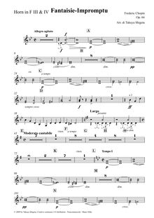 Partition cornes 3/4 (F), Fantaisie-impromptu, C? minor, Chopin, Frédéric