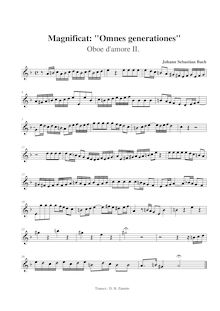 Partition hautbois d Amore 2, Magnificat, D major, Bach, Johann Sebastian
