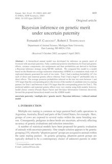 Bayesian inference on genetic merit under uncertain paternity