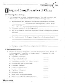 ang and Sung Dynasties of China