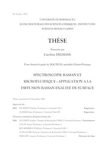 Spectroscopie Raman et microfluidique : application à la diffusion Raman exaltée de surface
