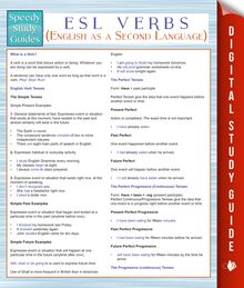 ESL Verbs (English as a Second Language) (Speedy Study Guides)