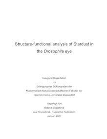 Structure functional analysis of Stardust in the Drosophila eye [Elektronische Ressource] / vorgelegt von Natalia Bulgakova