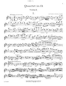 Partition violon I, corde quatuor No.3 en D major, Op.70, D major
