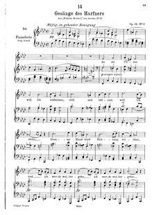 Partition , An die Türen, Harfenspieler I, D.478 (Op.12 No.1), The Harper s Song (I)