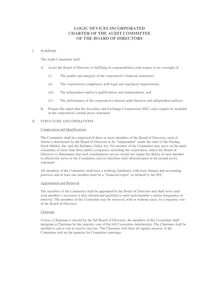 CHARTER OF THE AUDIT COMMITTEE OF