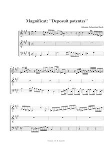 Partition Deposuit (ténor), Magnificat, D major, Bach, Johann Sebastian
