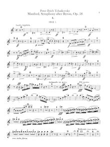Partition hautbois 1, 2, anglais cor, Manfred, Манфред, B minor
