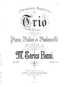 Partition de piano, Piano Trio, D minor, Bossi, Marco Enrico
