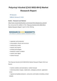 Polyvinyl Alcohol (CAS 9002-89-5) Market Research Report