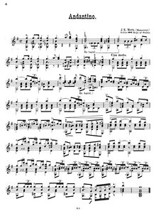 Partition complète, Andantino, G major, Mertz, Johann Kaspar