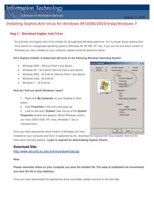 Installing Sophos Anti-Virus for Windows XP/2000/2003/Vista/Windows 7