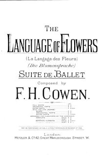 Partition complète, pour langue of Flowers, Set 1, La langage des fleurs. Die Blumensprache. Suite de ballet