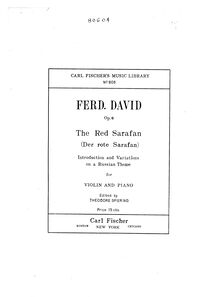 Partition de violon, Introduction et Variations on ‘Der rote Sarafan’