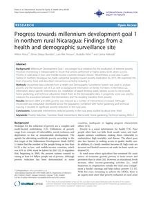 Progress towards millennium development goal 1 in northern rural Nicaragua: Findings from a health and demographic surveillance site