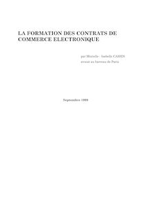 La formation des contrats de commerce électronique - COMMERCE ...