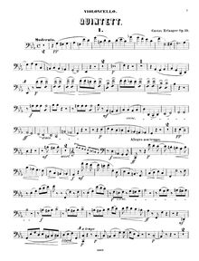 Partition de violoncelle, quintette pour Piano et cordes, Op.39