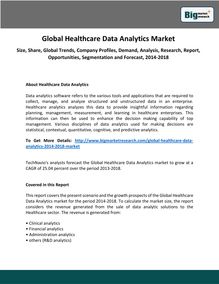 Global Healthcare Data Analytics Market  Size, Share, Global Trends, Company Profiles, Demand, Analysis, Research, Report, Opportunities, Segmentation and Forecast, 2014-2018