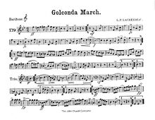 Partition baryton (aigu Clef, B♭), Golconda March, A♭ major and D♭ major