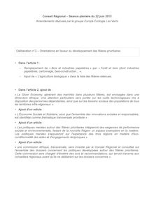 Amendements déposés par le groupe Europe Écologie Les Verts