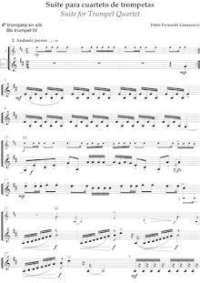Partition trompette 4,  para cuarteto de trompetas, Trumpet Quartet