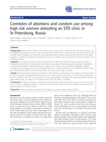 Correlates of abortions and condom use among high risk women attending an std clinic in st Petersburg, Russia
