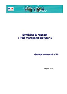 Grenelle de la mer. Rapports des comités opérationnels (COMOP). : - Groupe n° 10 - Port marchand du futur - Synthèse et rapport - 28 juin 2010.