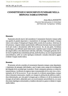 Committenze e monumenti funerari nella Hispania Tarraconensis