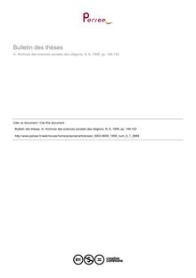 Bulletin des thèses  ; n°1 ; vol.6, pg 149-152