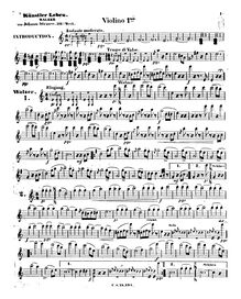 Partition violons I, Künstlerleben, Op.316, Artist s Life, Strauss Jr., Johann