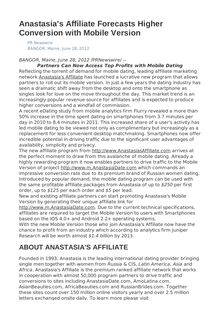Anastasia s Affiliate Forecasts Higher Conversion with Mobile Version