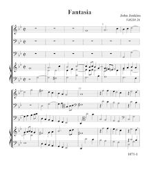 Partition Fantasia VdGS No. 26 - partition complète, fantaisies et Pavin pour 3 violes de gambe et orgue